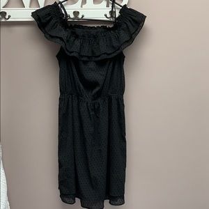 H&M black dress with ruffle off shoulder